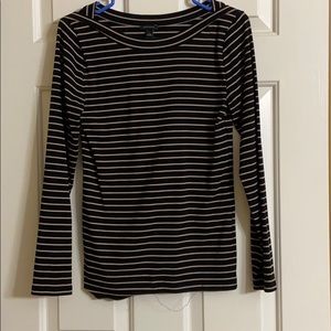 Black an tan striped top